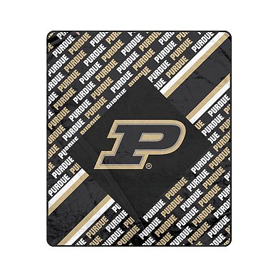 Pegasus Purdue Boilermakers 50" x 60" Diagonal Lined Wordmark Ultra Soft Blanket