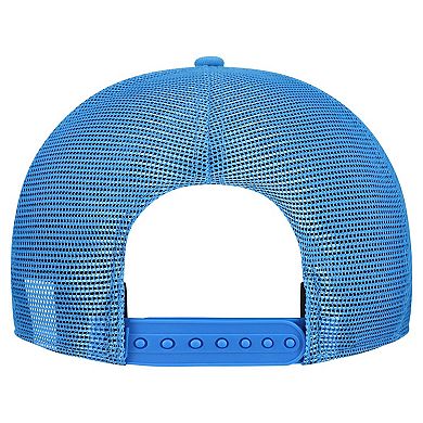 Men's New Era Gray/Powder Blue Los Angeles Chargers Cork Split Panel 9FIFTY Trucker Snapback Hat