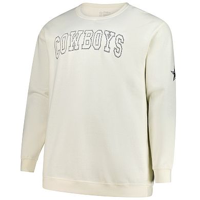 Men's Profile Cream Dallas Cowboys Big & Tall Fleece Sweatshirt