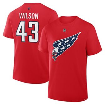 Men's Fanatics Tom Wilson Red Washington Capitals Authentic Stack Name & Number T-Shirt