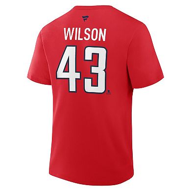 Men's Fanatics Tom Wilson Red Washington Capitals Authentic Stack Name & Number T-Shirt