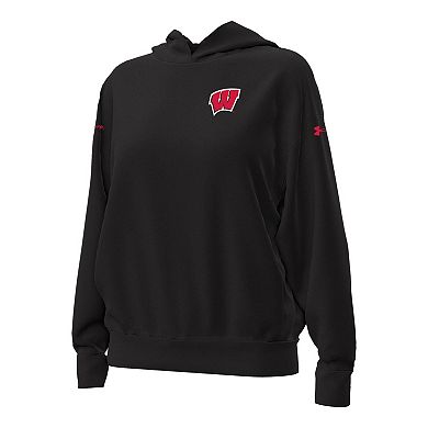 Women's Under Armour Black Wisconsin Badgers Oversized Gameday Icon Hoodie