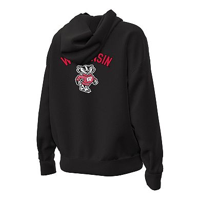 Women's Under Armour Black Wisconsin Badgers Oversized Gameday Icon Hoodie
