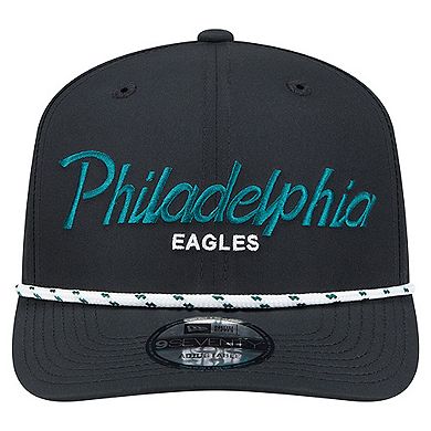 Men's New Era Black Philadelphia Eagles Script 9SEVENTY Adjustable Hat
