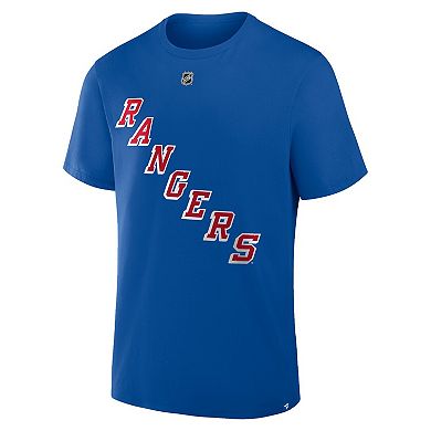 Men's Fanatics Mika Zibanejad Blue New York Rangers Authentic Stack Name & Number T-Shirt