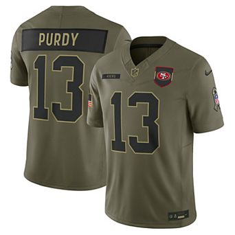 Men's Nike Brock Purdy Olive San Francisco 49ers 2025 Salute to Service Limited Jersey