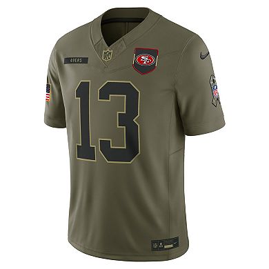 Men's Nike Brock Purdy Olive San Francisco 49ers 2025 Salute to Service Limited Jersey