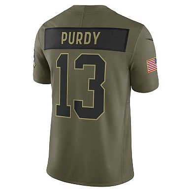 Men's Nike Brock Purdy Olive San Francisco 49ers 2025 Salute to Service Limited Jersey