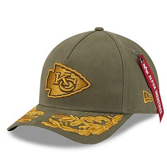 Men's New Era x Alpha Industries Olive Kansas City Chiefs A-Frame 9FORTY Adjustable Hat