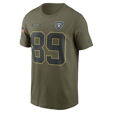 Men's Nike Brock Bowers Olive Las Vegas Raiders 2025 Salute to Service Name & Number T-Shirt