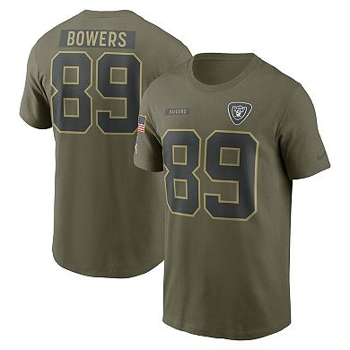 Men's Nike Brock Bowers Olive Las Vegas Raiders 2025 Salute to Service Name & Number T-Shirt