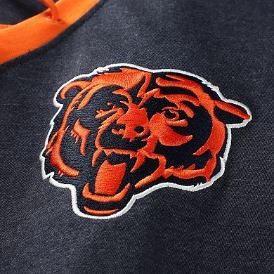 Women's New Era Navy Chicago Bears Plus Size Throwback Lace-Up Long Sleeve T-Shirt