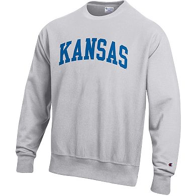Men's Champion Gray Kansas Jayhawks Reverse Weave Fleece Sweatshirt
