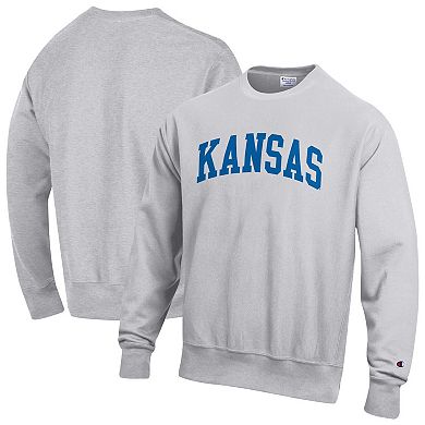 Men's Champion Gray Kansas Jayhawks Reverse Weave Fleece Sweatshirt
