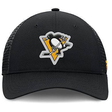 Men's Fanatics Black Pittsburgh Penguins Authentic Pro Home Ice Trucker Adjustable Hat