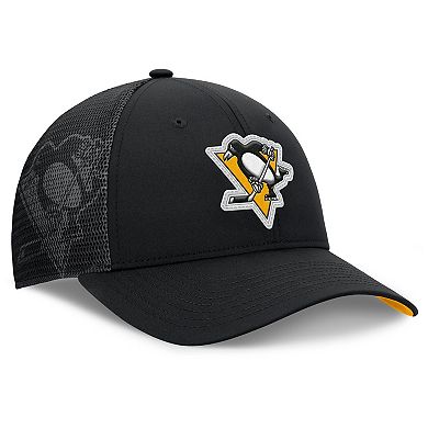 Men's Fanatics Black Pittsburgh Penguins Authentic Pro Home Ice Trucker Adjustable Hat