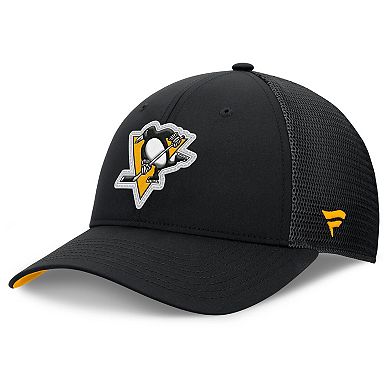 Men's Fanatics Black Pittsburgh Penguins Authentic Pro Home Ice Trucker Adjustable Hat