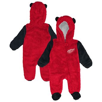 Infant & Newborn Outerstuff Red Detroit Red Wings Stay Napping Fleece Bunting Full-Zip Sleeper