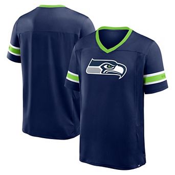 Men's Fanatics College Navy Seattle Seahawks Hometown Premium Hashmark V-Neck T-Shirt