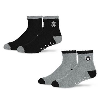 Women's Starter Black/Silver Las Vegas Raiders Home and Away Cozy Socks 2 Pack