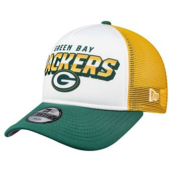 Youth New Era White/Green Green Bay Packers Streak 9FORTY A-Frame Adjustable Hat