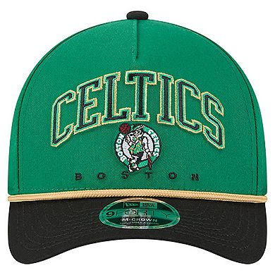 Men's New Era Kelly Green Boston Celtics Bold Arch COOLERA 9FORTY A-Frame M-Crown Adjustable Hat