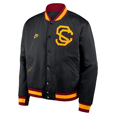 Men's Nike Black USC Trojans Legacy Full-Snap Bomber Jacket