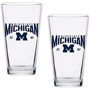 Michigan Wolverines Two-Pack 16oz. Established Pint Glass Set