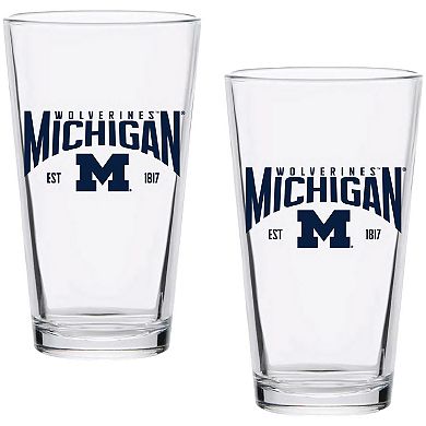 Michigan Wolverines Two-Pack 16oz. Established Pint Glass Set