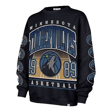 Women's '47 Navy Minnesota Timberwolves Go Big Oversized Sweatshirt