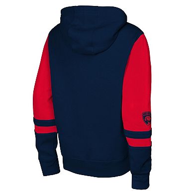 Youth Navy Florida Panthers Face Off Full-Zip Hoodie