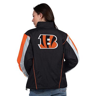 Women's Starter Black/Orange Cincinnati Bengals Thursday Night Gridiron Half-Zip Jacket