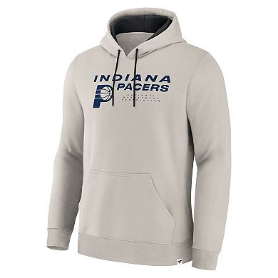 Men's Fanatics Off White Indiana Pacers Crossover Collection Blocked Shot Premium Pullover Hoodie