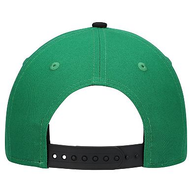 Youth New Era Kelly Green/Black Philadelphia Eagles Throwback Arch COOLERA 9FORTY A-Frame Adjustable Hat
