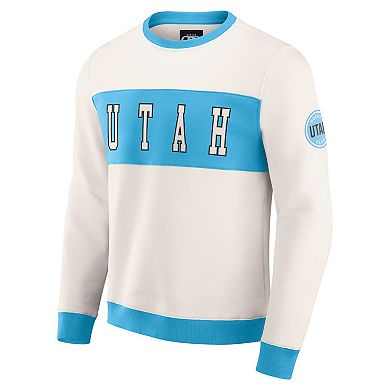 Men's Darius Rucker Collection by Fanatics Cream Utah Hockey Club Colorblock Pullover Sweatshirt