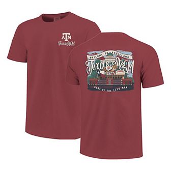 Women's Maroon Texas A&M Aggies Comfort Colors Campus Scene Drawing Script T-Shirt