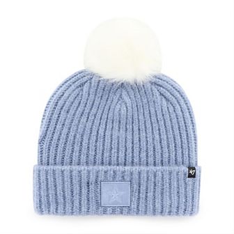 Women's '47 Light Blue Dallas Cowboys Mellow Cuffed Knit Hat with Pom