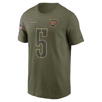 Men's Nike Jayden Daniels Olive Washington Commanders 2025 Salute to Service Name & Number T-Shirt