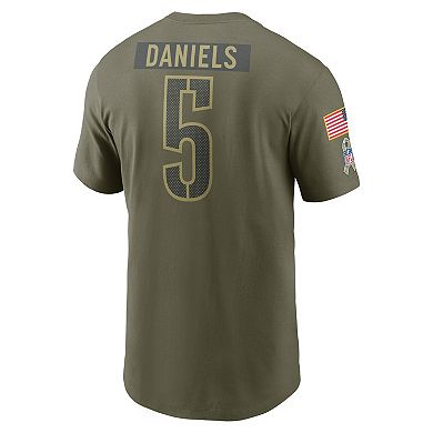 Men's Nike Jayden Daniels Olive Washington Commanders 2025 Salute to Service Name & Number T-Shirt