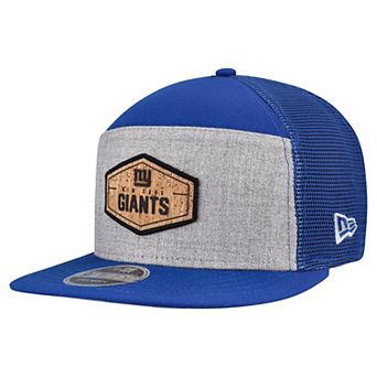 Men's New Era Gray/Royal New York Giants Cork Split Panel 9FIFTY Trucker Snapback Hat