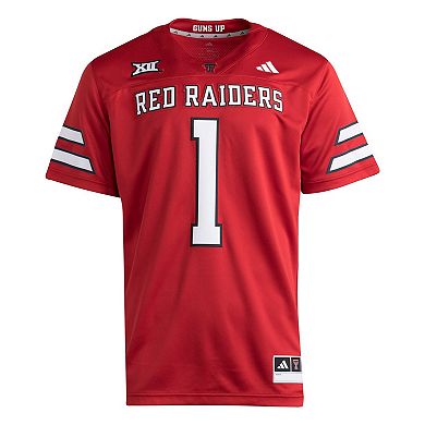 Men's adidas #1 Red Texas Tech Red Raiders Premier Jersey