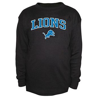 Men's Fanatics Black Detroit Lions Big & Tall Thermal Long Sleeve Crew Neck T-Shirt