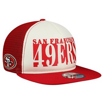 Men's New Era Cream/Scarlet San Francisco 49ers Cutout A-Frame 9FIFTY Snapback Hat