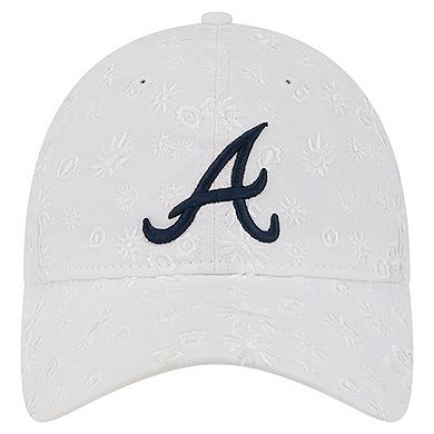 Women's New Era White Atlanta Braves Floral Mesh 9TWENTY Adjustable Hat