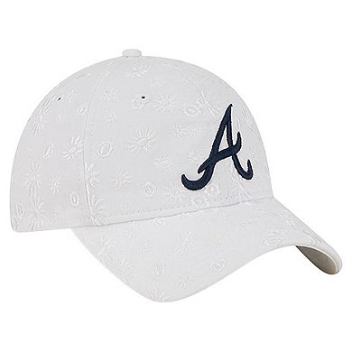 Women's New Era White Atlanta Braves Floral Mesh 9TWENTY Adjustable Hat