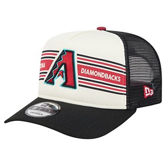 Men's New Era Cream/Black Arizona Diamondbacks Banner A-Frame 9FIFTY Trucker Snapback Hat