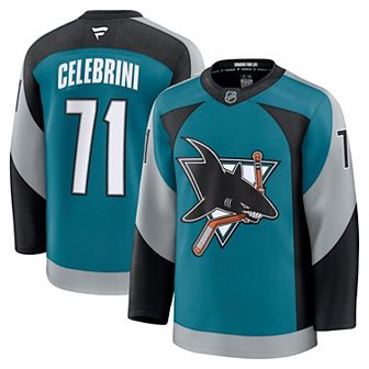 Men's Fanatics Macklin Celebrini Teal San Jose Sharks Alternate Premium Player Jersey