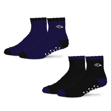 Women's Starter Purple/Black Baltimore Ravens Home and Away Cozy Socks 2 Pack