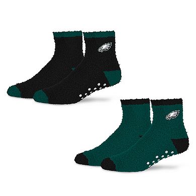 Women's Starter Midnight Green/Black Philadelphia Eagles Home and Away Cozy Socks 2 Pack