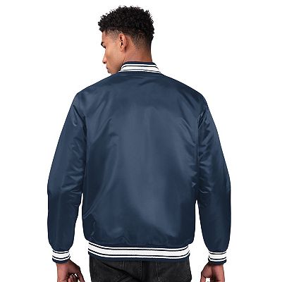 Men's Starter Navy Michigan Wolverines Core Satin Varsity Full